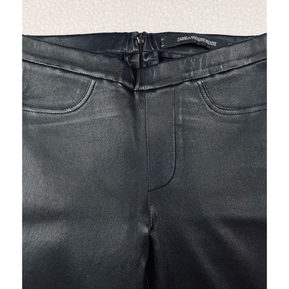 ZADIG & VOLTAIRE • Pharly Black Lamb Leather Stretch Skinny Pants - Picture 10 of 16